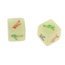 2x Glow In Dark Cubes Fun 6 Sided  Die Play Toys