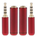 2x 3.5mm 4 Pole Male + Female Repair Headphone Jack Plug Metal Soldering Red