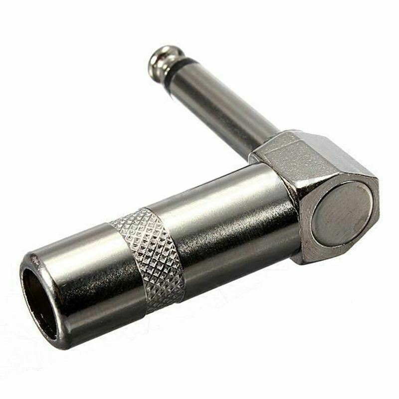 10 Pack Lot 1/4" 6.3mm TS Right Angle MONO Phone Plug Cord Connector Cable