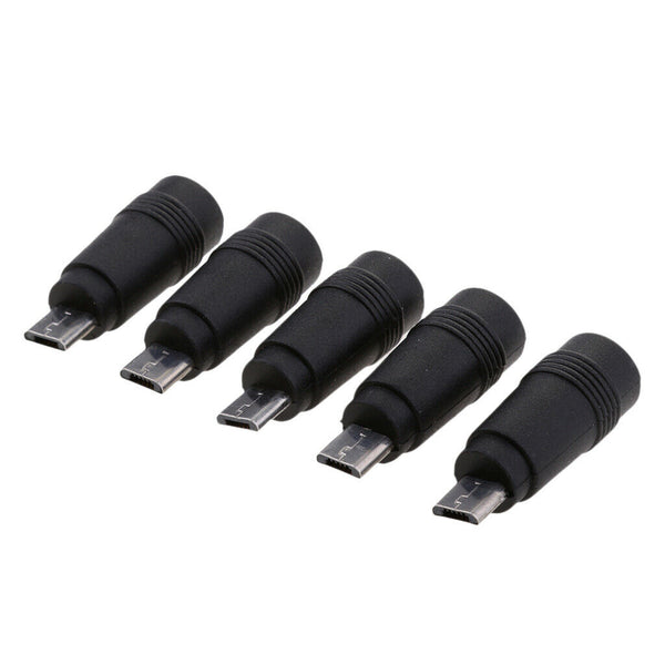 5x DC Power Micro USB 5 Pin Male to 5.5x2.1mm Female Charging Adapter