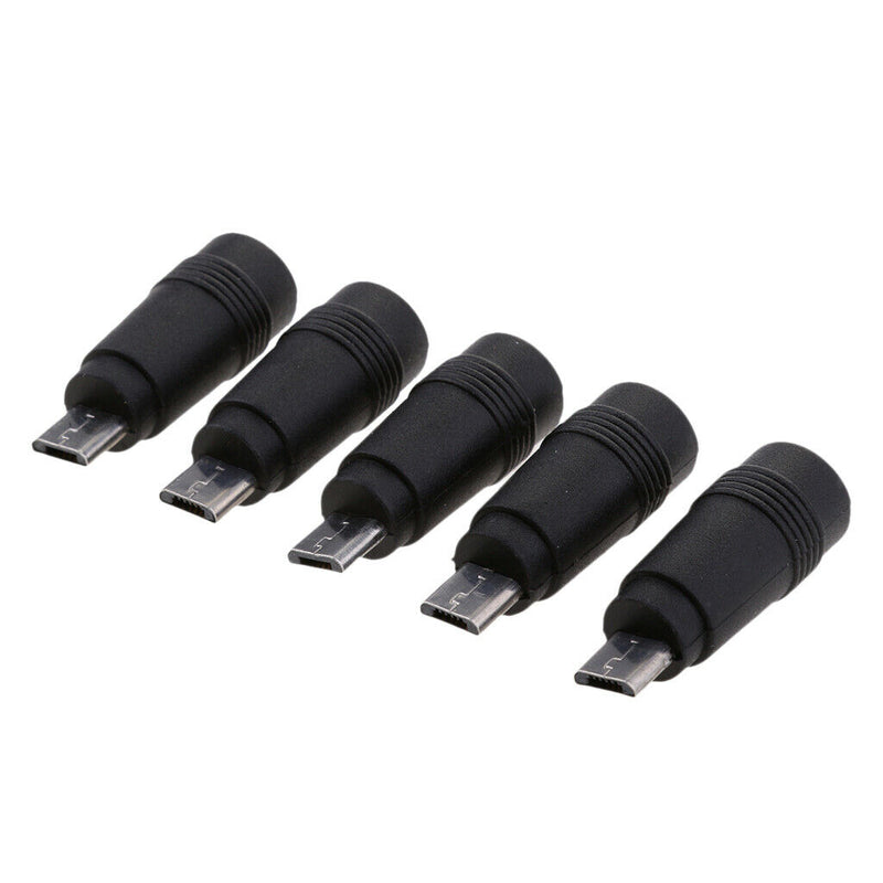 5x DC Power Micro USB 5 Pin Male to 5.5x2.1mm Female Charging Adapter