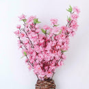 1Pc Peach Artificial Cherry Spring Plum Peach Blossom Branch Silk  Flower T G8E3