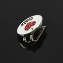 Magnetic cap clip removable metal golf white red I love GOLF marker set