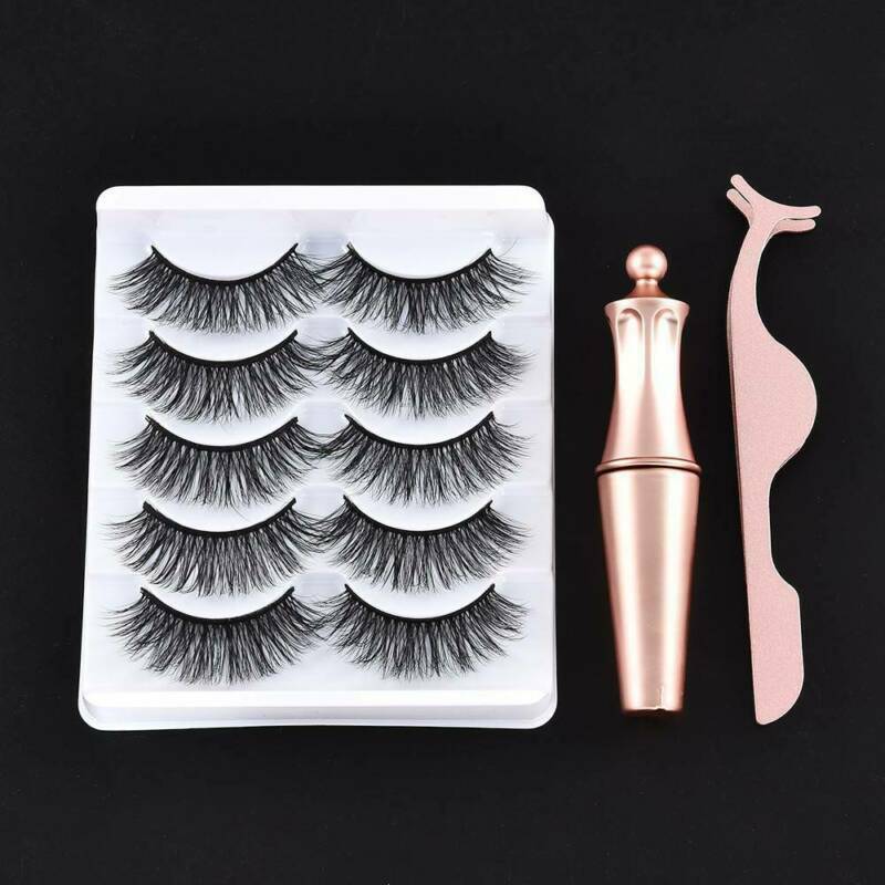 Waterproof Magnetic Eyeliner with 5 Pairs Eyelashes and Tweezer Long Lashes Hot