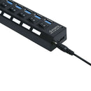 7port USB2.0 3.0 HUB With Power On/Off Switch High Speed Adapter Cable For PC LJ