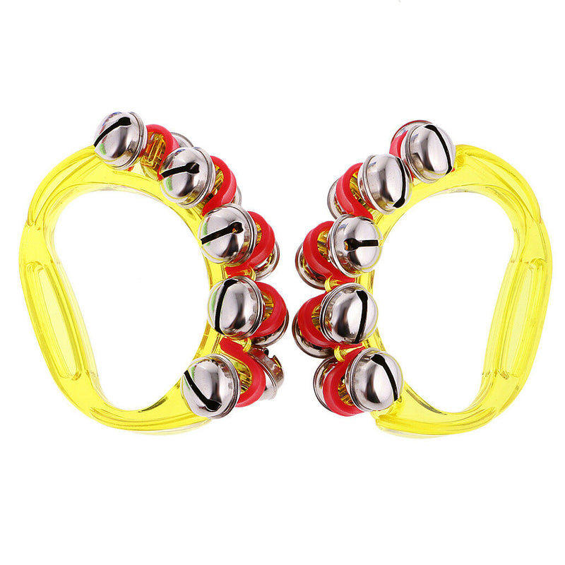 2x Music Percussion Hand Held Drum Tambourine 10 Jingle Bells Random Color