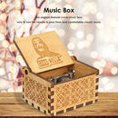 Retro Hand Cranked Wooden Music Box Manual Children Birthday Gift Home Ornament