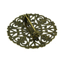 10x Filigree Flower Blank Brooch Settings Lapel Pin Safety Pins Base Bronze