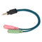 4x 3.5mm 1/8 '' 4 Pole 2 Female To 1 Male Cable Adapter Cable