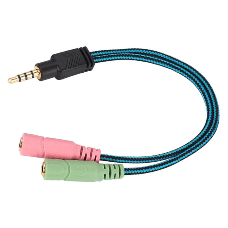 4x 3.5mm 1/8 '' 4 Pole 2 Female To 1 Male Cable Adapter Cable