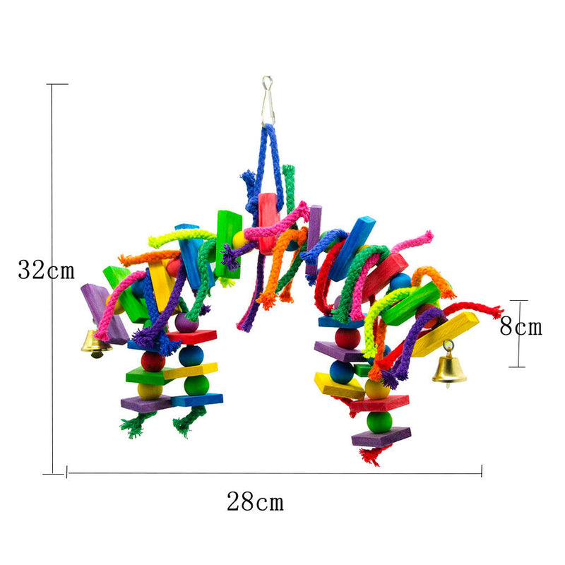 Rope Wood Bird Parrot Chew Toys Swing Perches Ladder For Budgie Parakeet