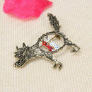 Cute Cartoon Wolf Hat Shape Breastpin for Women Hollow Out Brooches Jewelry
