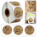 500Pieces Roll Thank You Packaging Sealing Stickers Kraft
