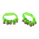 Lot of 2 tambourine Bell Jingle Bell green Percussion Music for child M1G4