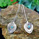 Women's Delicate Sapphire Dangle Drop Ear Hook Fashion Wedding Earrings Pre New