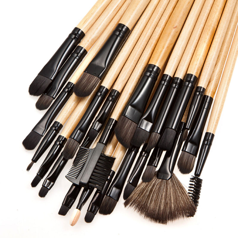 Professional Makeup Brush Kit Set of 32 Cosmetic Make Up Beauty Brushes + Bag A