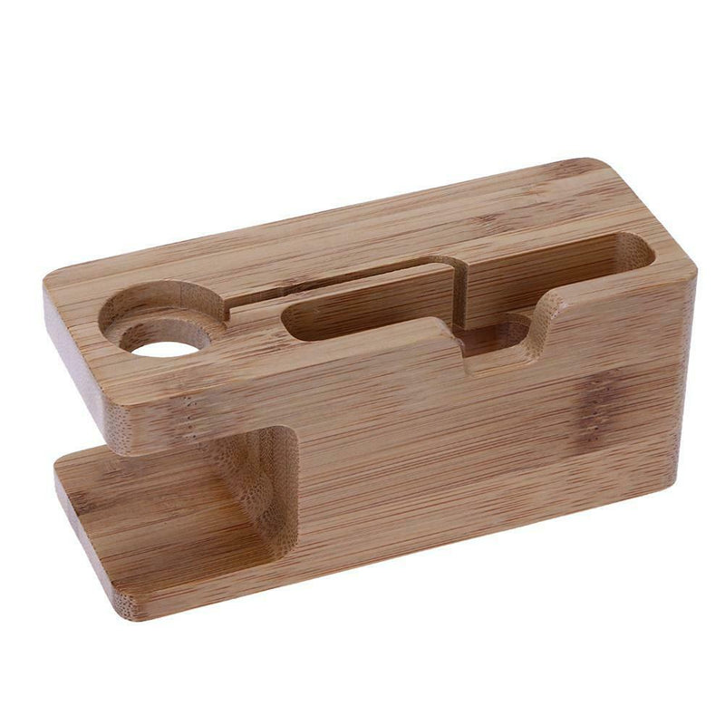 Wooden Mobile Phone Charger Holder Smart Watch Desktop Charging Stand Base Gi