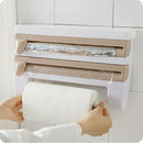 Kitchen Organizer Cling Film Sauce Bottle Storage Rack Tin Foil Paper Towel