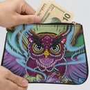 5D Diamond Owl Painting Clutch Bag Leather Wallet Handbag DIY For Women Zipper