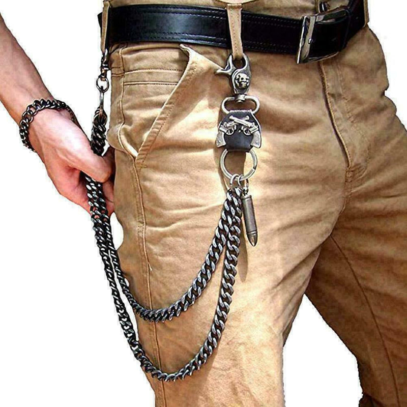 Strong Simple Twist Biker Trucker Key keychain Jean Wallet Chain Y0V9