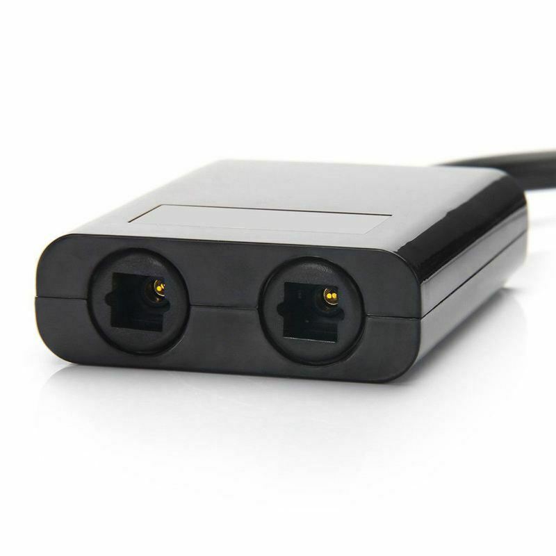 Dual Port Digital Optical Fiber Audio Splitter Cable Adapter 1 In 2 Out S2O1