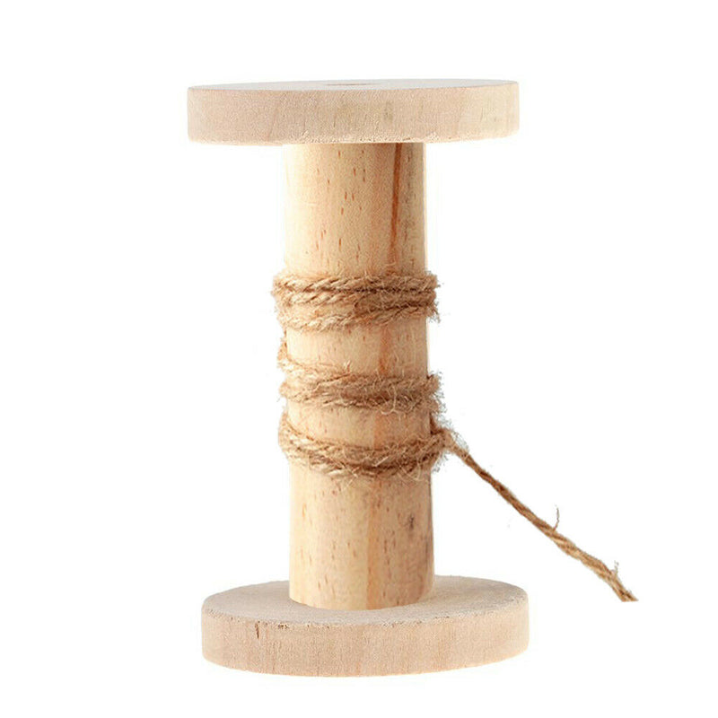Unfinished Wood Spool Craft Thread Bobbin Cord Wire Sewing
