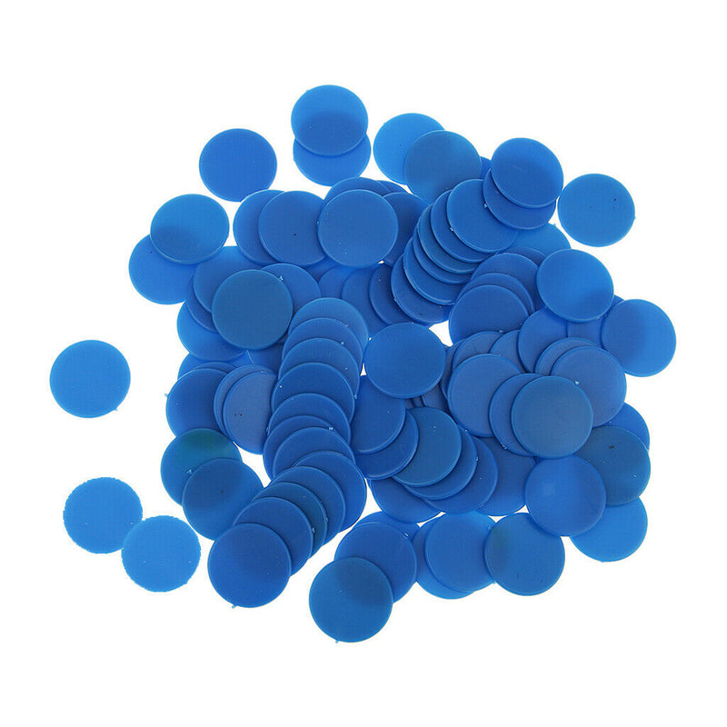 100Pcs 18mm New Plastic Counters Poker Chips Blue for Casino Club Gambling