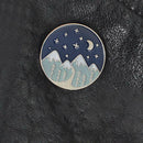 Creative Snow Nightscape Pin Brooch Round Badges Jacket Jewelry (Style 1) A
