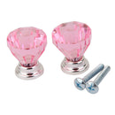 Diamond Design Drawer Knobs Kitchen Dresser Cupboard Furniture Door Pink