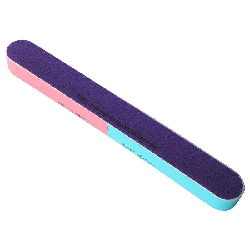 3 Pcs 7-Sided Sanding File Nail Art Manicure Kit Buffing Shiner Buffer NOQ GEH