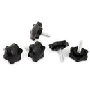 5 pieces M6 x 20 mm external thread 28 mm Plum shape regulator black A5Z9