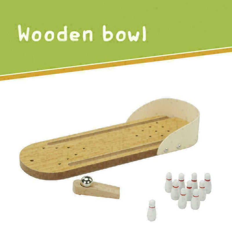 Kids Children Wooden Mini Desktop Bowling Game Toys Desk Ball Board Baby P4J2