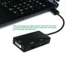 DisplayPort DP Male to HDMI/DVI/VGA Female 3 in 1 Adapter Converter Cable