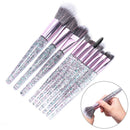10Pcs Crystal Makeup Brushes Set Women Face Eye Shadow Foundation Blush BrushFT