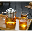 Glass Teapot With Stainless Steel Infuser Strainer Heat Resistant 400ml