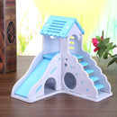 Waterproof Removable Stairs Double Layer Villa Hamster Sleeping Nest(Blue)