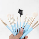 9pcs Makeup Brush Foundation Powder Eye Shadow Brush Set with Cosmetic Bag