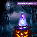 8pcs  LED Luminous Witch Wizard Cap Halloween Glowing Witch Hat Party Decoration