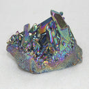 Natural Crystal Aura Quartz Amethyst Rainbow Titanium Specimen Cluster Stone 1PC