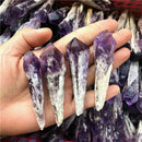 Big Amethyst Cluster Natural Quartz Crystal Point Wand Specimen Reiki Healing *1