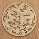 Wall Lamp Wooden Sculpted Dragon Flying Closet Door Carpentry Accessory (20
