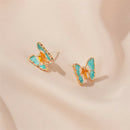 Women Summer Studs Earrings Jewelry Gifts Elegant Gradient Butterfly Earrings