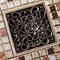 Flower Carved Art Square Bathroom Floor Drain Copper Deodorant Floor Drain  Q1Q5