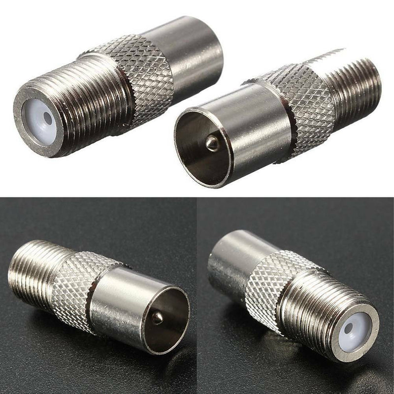 5x Female Coax To F Connectors Socket RF IEC Aerial Plug Female Adaptor Twist On