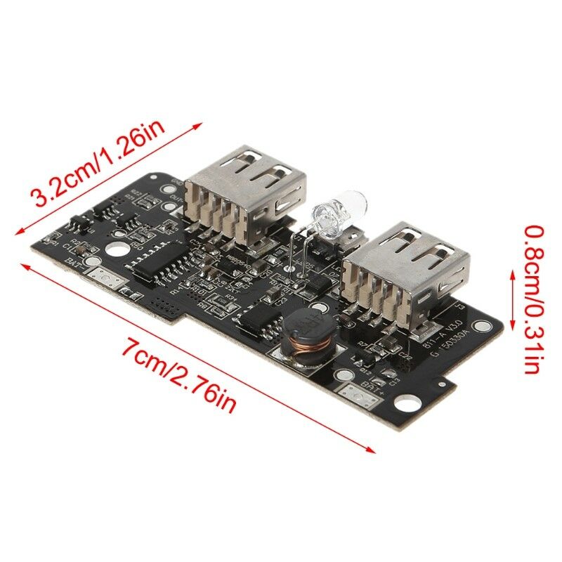 DIY 5V 2A Power Bank Charger Module Step Up Boost Dual USB LED PCB Circuit Board