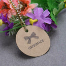 100pcs Round HANDMADE Tag Kraft Paper Gift Label Card DIY Party Hanging Tag