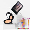 12pcs Makeup Set 9colors Eyeshadow +Powder+Gorgeous Cosmetic Brushes Tool