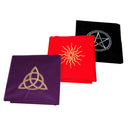Velvet Tarot Table Cloth Wicca Pentacle Sun for Tarot Cards Black 80x80