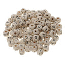 200pcs Wooden Alphabet Letters Loose Cube Beads for Beading Crafts 10mm