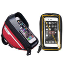 Bike Front Frame Touch Screen Waterproof Phone Bag Top Tube Pannier (Red)